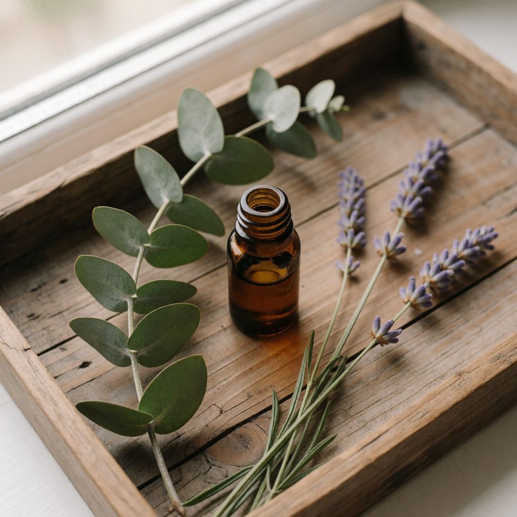 Eukalyptus, lavendel og æterisk olie